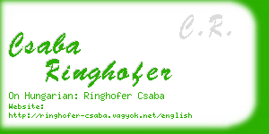 csaba ringhofer business card